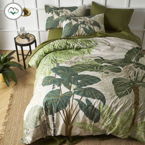 Monkey Palm Digital Printed Cotton Quilt Cover Set by Accessorize