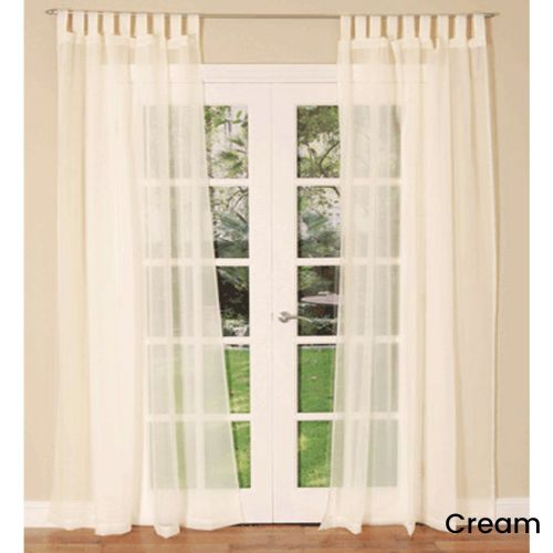 Pair of Sheer Mosquito Net Tab Top Curtains 150 x 240 cm