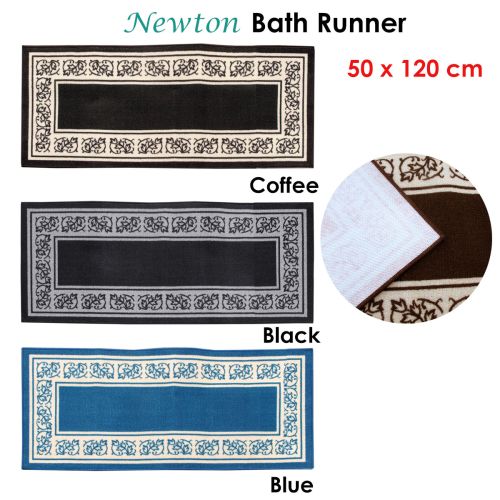 Newton Rubber Backed Non Slip Bath Runner 50 x 120cm