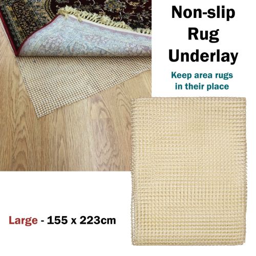 Non-slip Rug Underlay Cream Large 155x 223 cm
