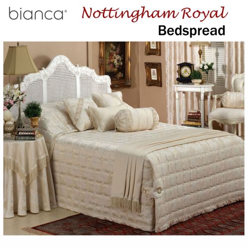 Nottingham Royal Beige Bedspread Double by Bianca
