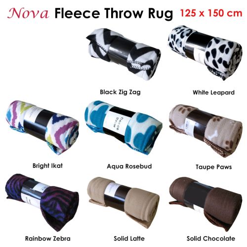 Nova Fleece Throw Rug 125 x 150 cm