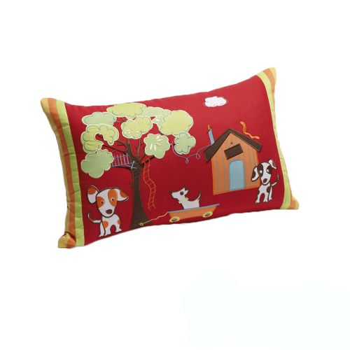 Oliver Red Filled Oblong Cushion by Jiggle & Giggle