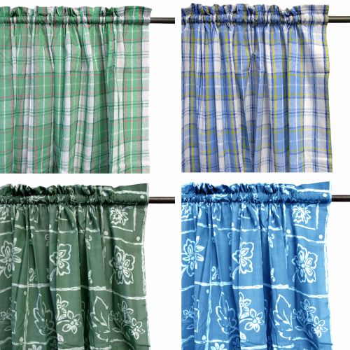One Pair of Polyester Cotton Rod Pocket Print Curtains by Home Innovations