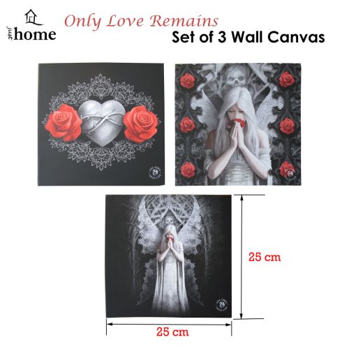 Set of 3 Only Love Remains Wall Canvas by Anne Stokes