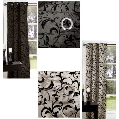 One Piece of Options Flocking Unlined Curtain 110 x 213 cm