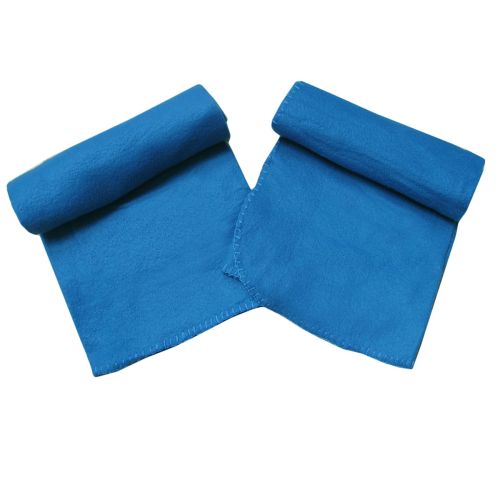 Pack of 2 Solid Blue Polar Fleece Baby Throw Rugs 75 x 100 cm