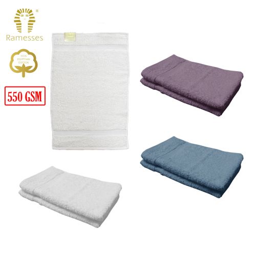 550GSM Set of 2 Egyptian Cotton Hand Towels 43 x 68 cm by Ramesses