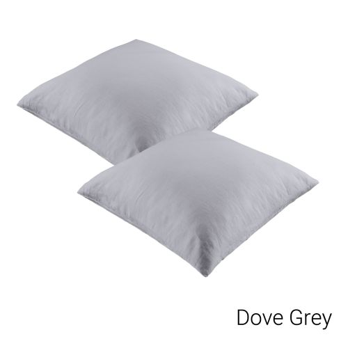 Pair of 100% Linen European Pillowcases 65 x 65cm by Vintage Design Homewares