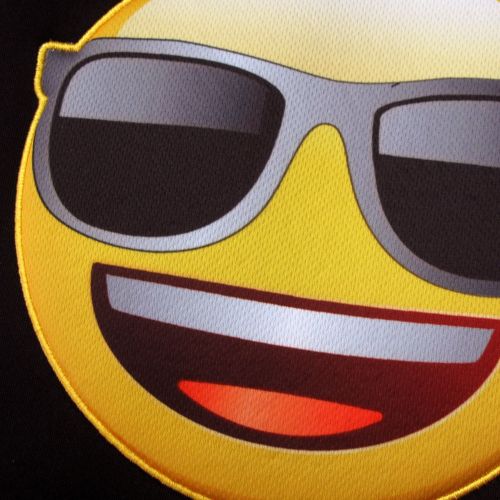 Pair of Emoji Car Front Seat Covers Sunglasses Faces