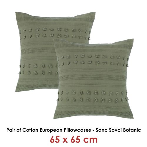 Pair of Sanc Sovci Botanic European Pillowcases by Vintage Design Homewares