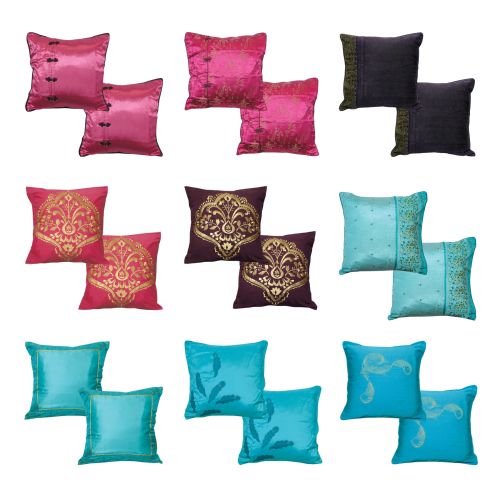 Pair of Oriental Style European Pillowcases 65 x 65 cm