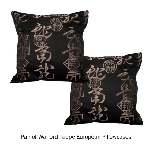 Warlord Jacquard Taupe Pair of European Pillowcases 65 x 65 cm by Phase 2