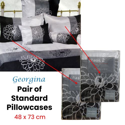Pair of Georgina Standard Pillowcases 48 x 73 cm by Phase 2