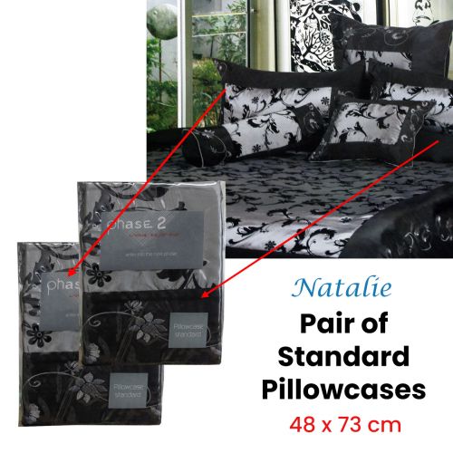 Pair of Natalie Standard Pillowcases 48 x 73 cm by Phase 2