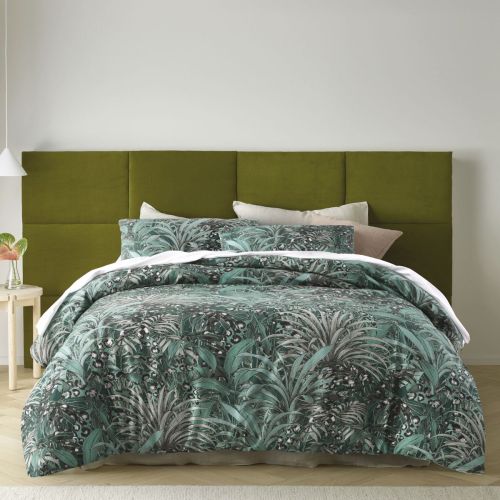 Palm Leopard Green Digital Printed Cotton Quilt Cover Set by Accessorize
