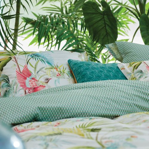 Palm Scenes White Cotton Quilt Cover Set by PIP Studio