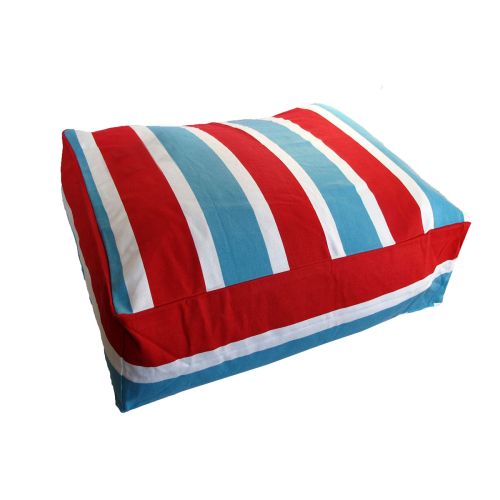 Heavy Duty Pure Cotton Pet Dog Bed Cover Blue Red Stripes