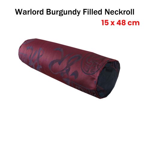 Warlord Jacquard Burgundy Neckroll 15 x 48 cm by Phase 2