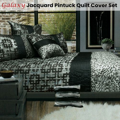 Galaxy Jacquard Quilt Cover Set Queen by Phase 2