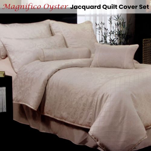 Magnifico Oyster Jacquard Quilt Cover Set Queen by Phase 2