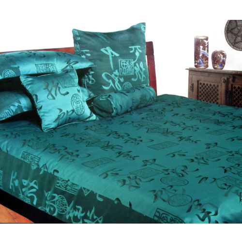 Warlord Jacquard Jade Quilt Cover Set Double by Phase 2