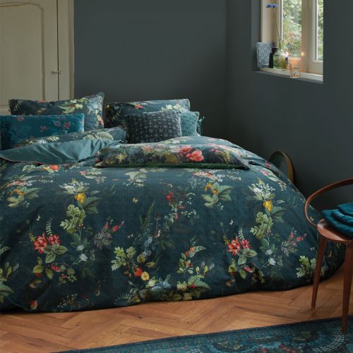 Fall in Leaf Dark Blue Cotton Quilt Cover Set by PIP Studio