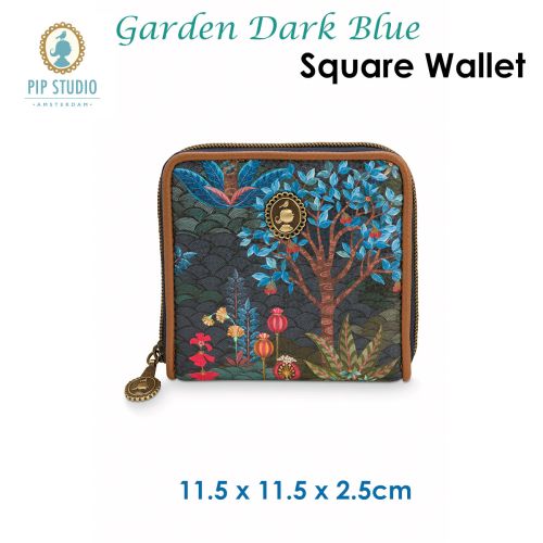 Garden Dark Blue Square Wallet by PIP Studio