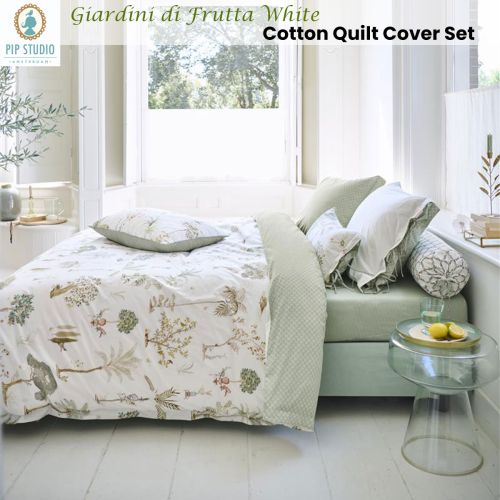 Giardini di Frutta White Cotton Quilt Cover Set by PIP Studio