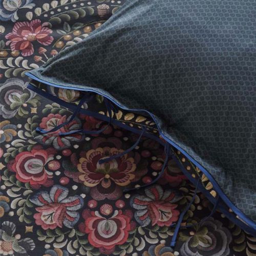 Il Ricamo Dark Blue Cotton Quilt Cover Set by PIP Studio