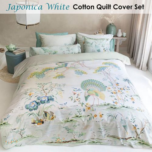 Japonica White Cotton Quilt Cover Set by PIP Studio