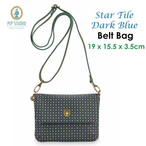 Star Tile Dark Blue Belt Bag by PIP Studio