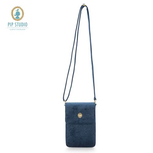 Velvet Quilted Dark Blue Phone Bag by PIP Studio