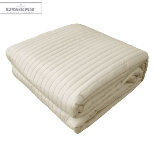 Plaza Ivory Quilted Bedspread with Reverse Sham by Platinum Collection