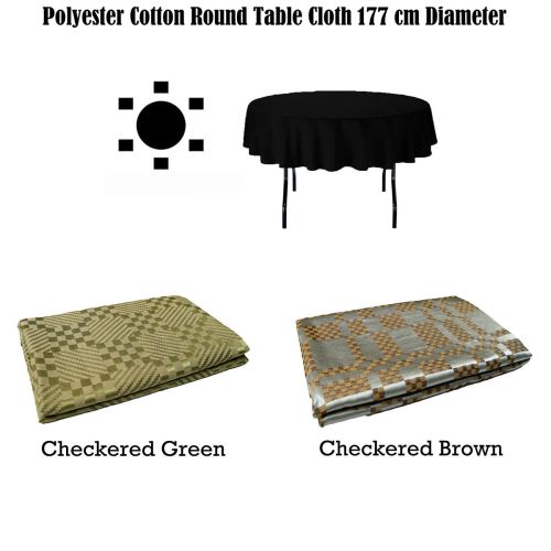Assorted Round Tablecloth 177 cm Diameter