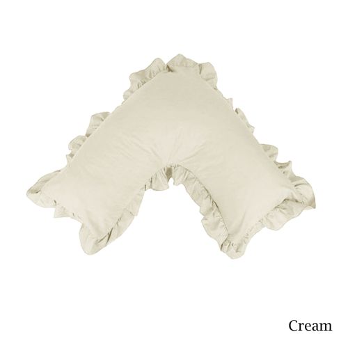 Cotton Polyester V Boomerang Shape Ruffled Pillowcase by Artex