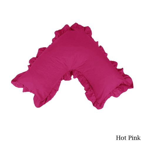 Cotton Polyester V Boomerang Shape Ruffled Pillowcase by Artex