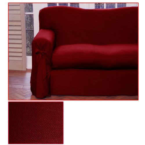 Burgundy Plain Dye Sofa Cover 1 to 2 Seater 230 X 360cm
