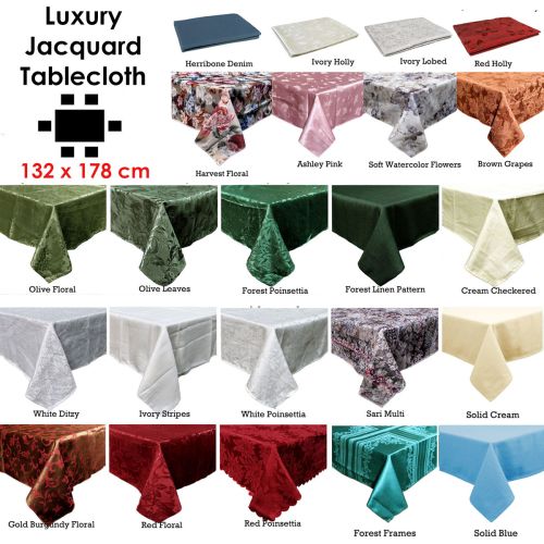 Assorted Polyester Jacquard Tablecloth 132 x 178 cm