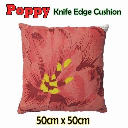 Poppy Filled Cushion Red by Rapee