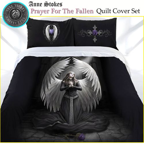 Prayer For The Fallen Quilt Cover Set by Anne Stokes