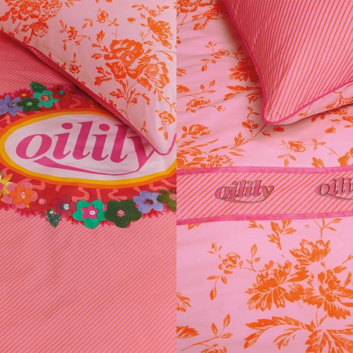 Prom Flowers Pink Cotton Quilt Cover Set Single by Oilily