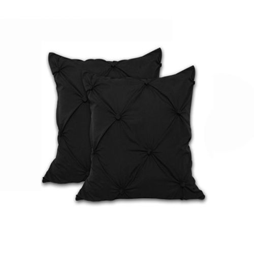 Puffy European Pillowcases x 2 Black