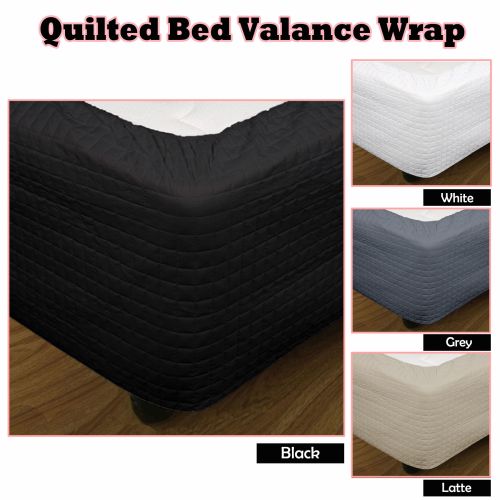 Quilted Bed Valance Skirt Wrap, King Size Bed Valance Wrap
