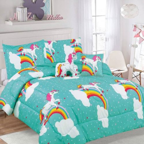 5 Piece Kids Comforter Set Unicorn by Ramesses