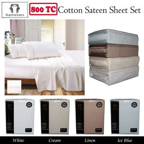 800TC Cotton Sateen Sheet Set by Ramesses