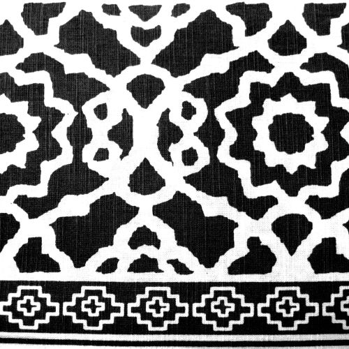 Pure Cotton Vintage Black Tablecloth by Rans