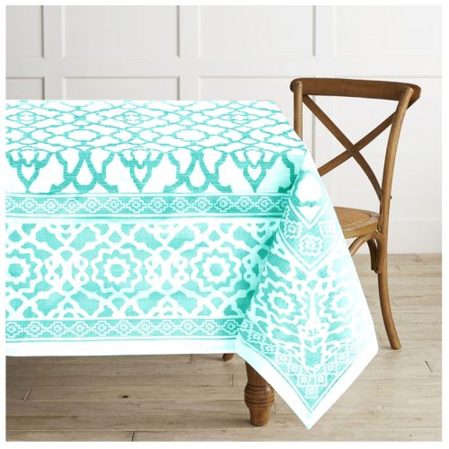 Pure Cotton Vintage Paradise Blue Tablecloth by Rans
