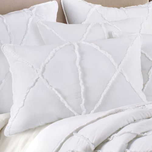 Bobby Ruffle White 3 Piece Cotton Cover Coverlet Set by Jenny Mclean