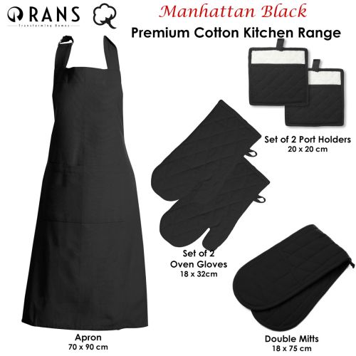 Manhattan Black Premium Cotton Kitchen Range by Rans